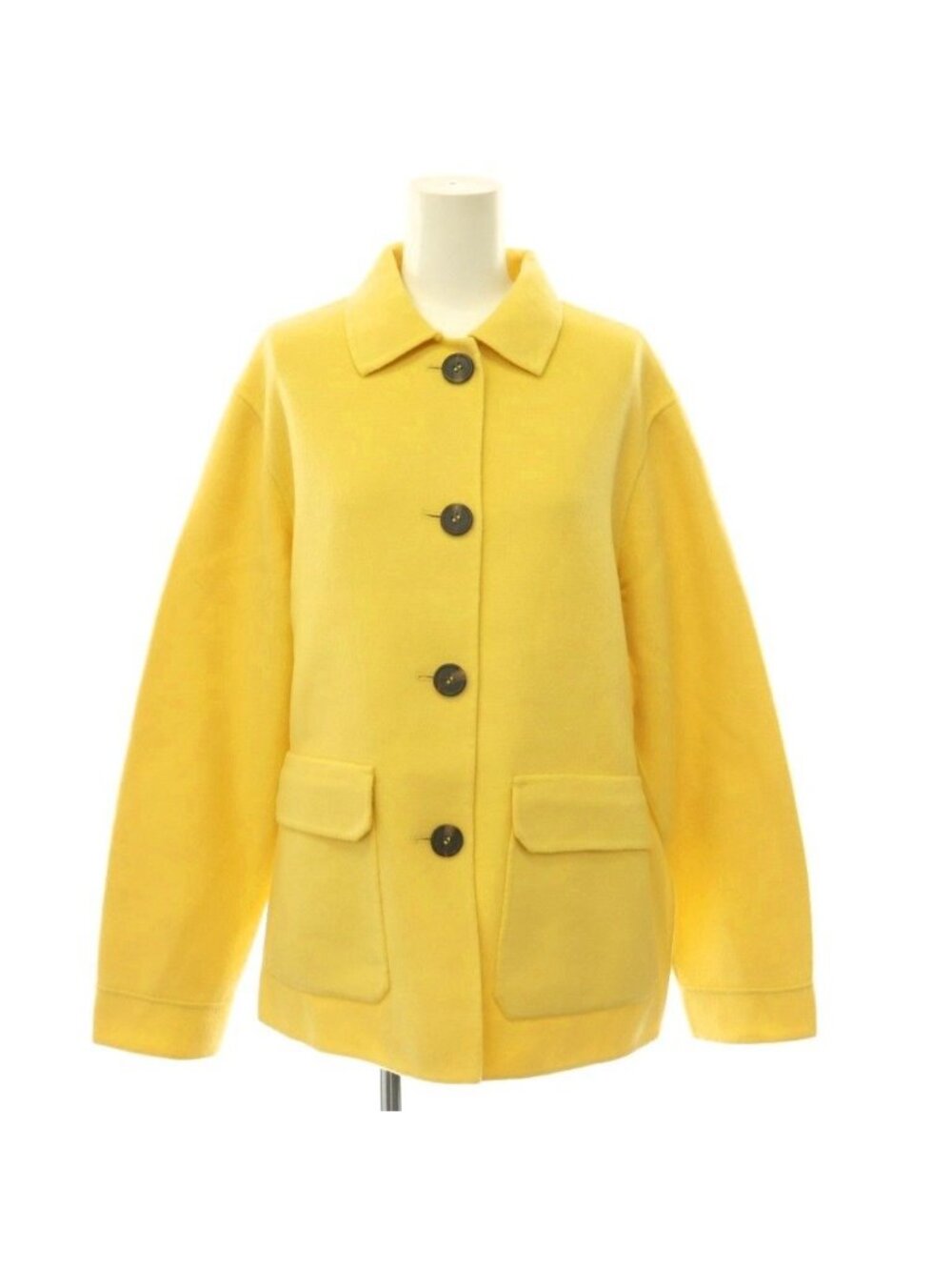 Max Mara Weekend Line Cucito a Mano Wool Short River Coat Soutien Collar 46